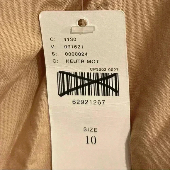 Anthropologie Maeve State Colorblock Maxi Dress Smocked Tan White Black - Picture 4 of 5